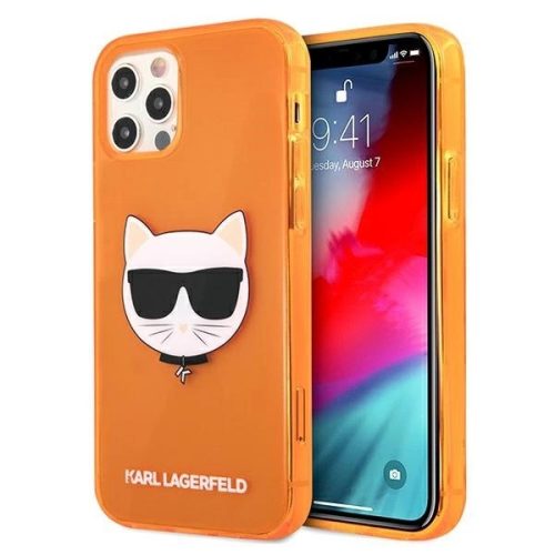 Karl Lagerfeld KLHCP12LCHTRO iPhone 12 Pro Max 6,7" pomarańczowy/orange hardcase Glitter Choupette Fluo