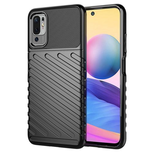 Thunder Szilikon Tok Flexible Tough Rugged Cover TPU Szilikon Tok Xiaomi Redmi Note 10 5G / Poco M3 Pro Fekete