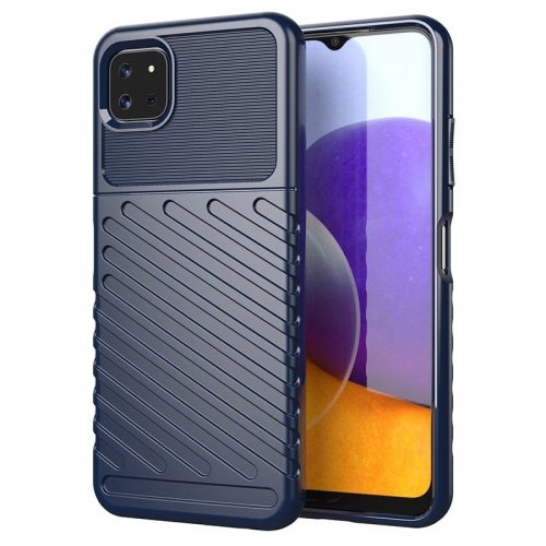 Thunder Szilikon Tok Flexible Tough Rugged Cover TPU Szilikon Tok Samsung Galaxy A22 5G Sötétkék