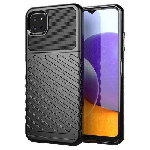 Thunder Szilikon Tok Flexible Tough Rugged Cover TPU Szilikon Tok Samsung Galaxy A22 5G Fekete