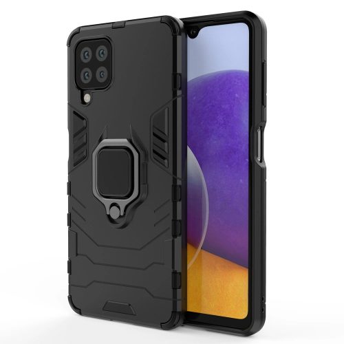 Ring Armor Case Kickstand Tough Rugged Cover for Samsung Galaxy A22 4G black