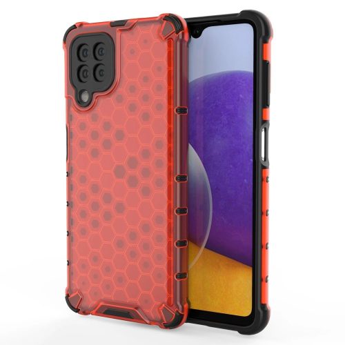 Honeycomb Armor Szilikon Tok TPU Bumper Samsung Galaxy A22 4G Piros