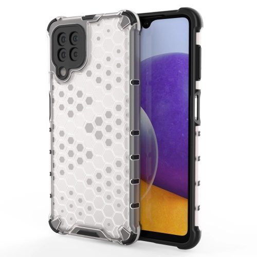 Honeycomb Case armor cover with TPU Bumper for Samsung Galaxy A22 4G transparent