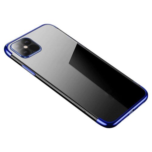 Clear Color Case Gel TPU Electroplating frame Cover for Samsung Galaxy A22 4G blue