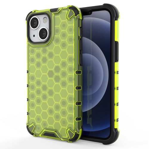 iPhone 13 mini Szilikon Tok Ütésállókivitel Honeycomb Armor TPU Zöld