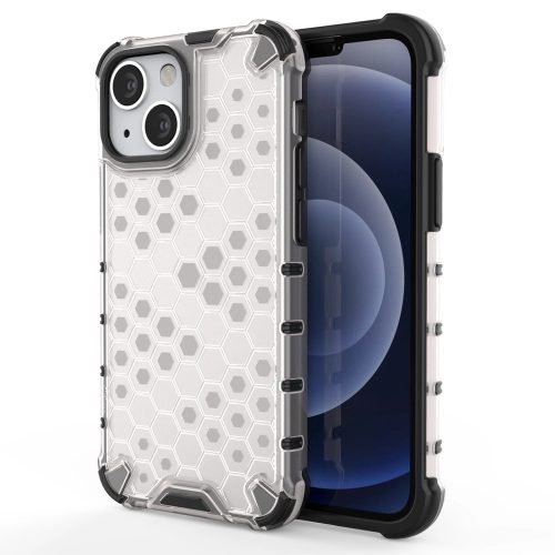 Apple iPhone 13 mini Szilikon Tok Honeycomb Ütésállókivitel TPU Áttetsző
