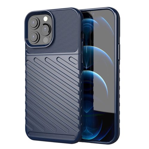 Thunder Szilikon Tok Flexible Tough Rugged Cover TPU Szilikon Tok iPhone 13 Pro Max Sötétkék