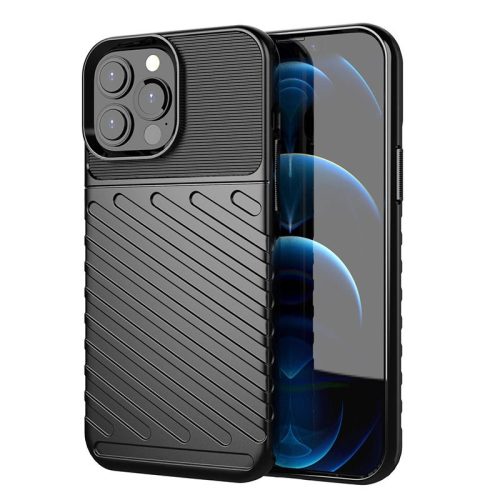 Thunder Szilikon Tok Flexible Tough Rugged Cover TPU Szilikon Tok iPhone 13 Pro Max Fekete