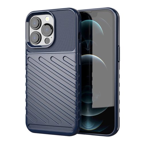 Thunder Szilikon Tok Flexible Tough Rugged Cover TPU Szilikon Tok iPhone 13 Pro Sötétkék