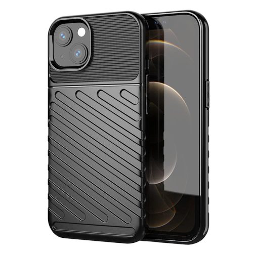 iPhone 13 mini Szilikon Tok Thunder Ütésállókivitel Flexi TPU Fekete