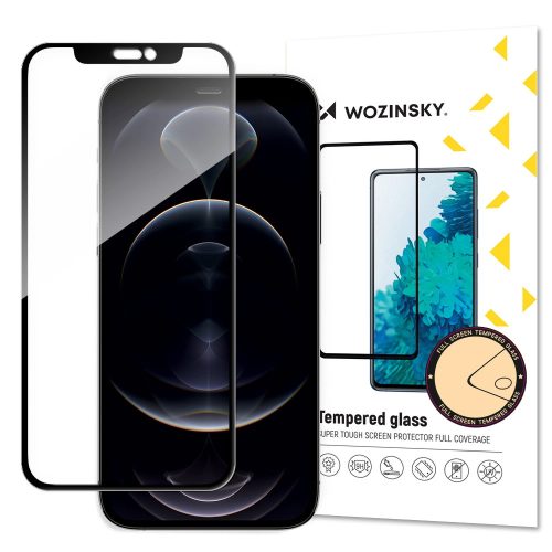 Wozinsky Tempered Glass Full Glue Super Tough Screen Protector Full Coveraged with Frame Case Friendly for iPhone 13 mini black