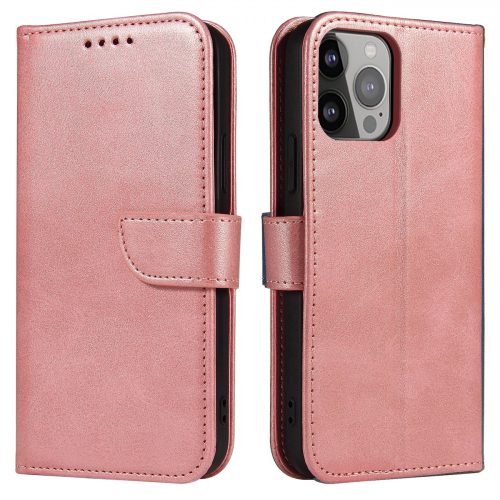 Magnet Case elegant bookcase type case with kickstand for iPhone 13 mini pink