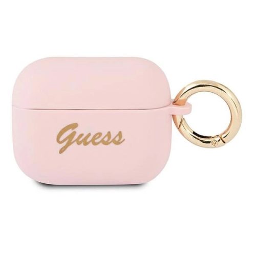 Guess GUAPSSSI AirPods Pro cover pink/pink Silicone Vintage Script