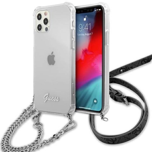 Guess GUHCP12LKC4GSSI iPhone 12 Pro Max 6.7" Transparent hardcase 4G Silver Chain