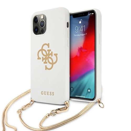 Guess GUHCP12MLSC4GWH iPhone 12/12 Pro 6.1" white/white hardcase 4G Gold Chain Collection