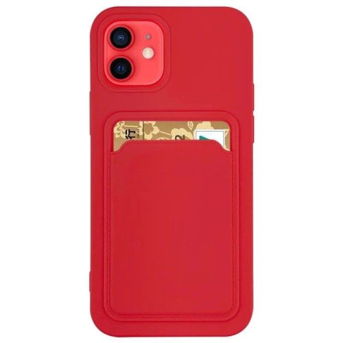 Card Case Silicone Wallet Wallet with Card Slot Documents for iPhone 11 Pro red