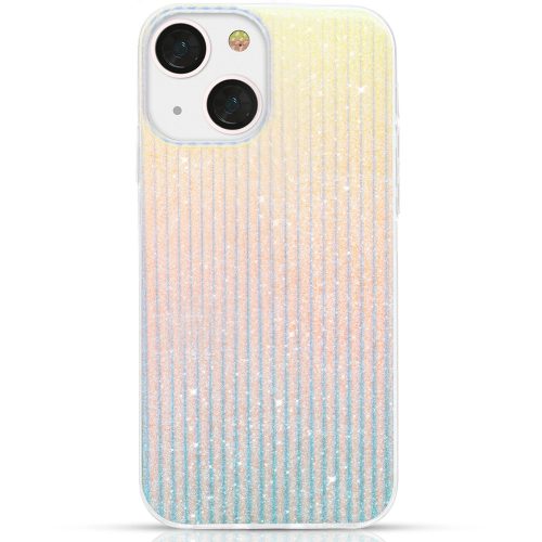 Kingxbar Travel Series luxurious elegant case for iPhone 13 blue-orange (Clouds)