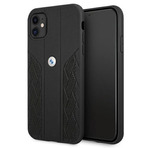 Etui BMW BMHCN61RSPPK iPhone 11 6,1" / Xr czarny/black hardcase Leather Curve Perforate