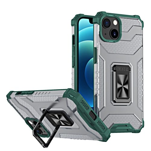 Crystal Ring Case Kickstand Tough Rugged Cover for iPhone 12 green