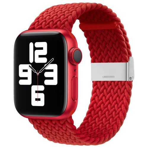 Strap Fabric Band for Watch Ultra / 9 / 8 / 7 / 6 / SE / 5 / 4 / 3 / 2 (49mm / 45mm / 44mm / 42mm) Braided Fabric Strap Watch Bracelet Red