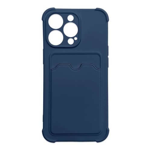 Card Armor Case Pouch Cover for iPhone 12 Pro Card Wallet Silicone Air Bag Armor Case Navy Blue