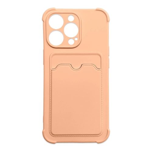 Card Armor Case Pouch Cover for iPhone 13 Pro Max Card Wallet Silicone Air Bag Armor Pink