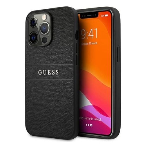 Guess GUHCP13LPSASBK iPhone 13 Pro / 13 6.1" black/black Saffiano Strap