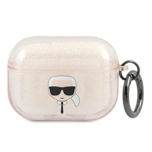 Karl Lagerfeld KLAPUKHGD AirPods Pro cover złoty/gold Glitter Karl's Head