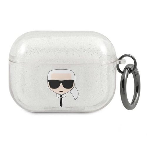 Karl Lagerfeld KLAPUKHGS AirPods Pro cover srebrny/silver Glitter Karl's Head