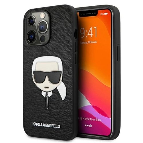 Karl Lagerfeld KLHCP13LSAKHBK iPhone 13 Pro / 13 6,1" czarny/black hardcase Saffiano Ikonik Karl's Head