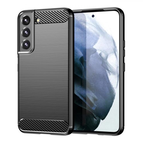 Samsung Galaxy S22 + (S22 Plus) Carbon Szilikon Tok TPU Fekete