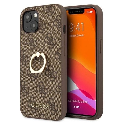 Guess GUHCP13S4GMRBR iPhone 13 mini 5.4" brown/brown hardcase 4G with ring stand