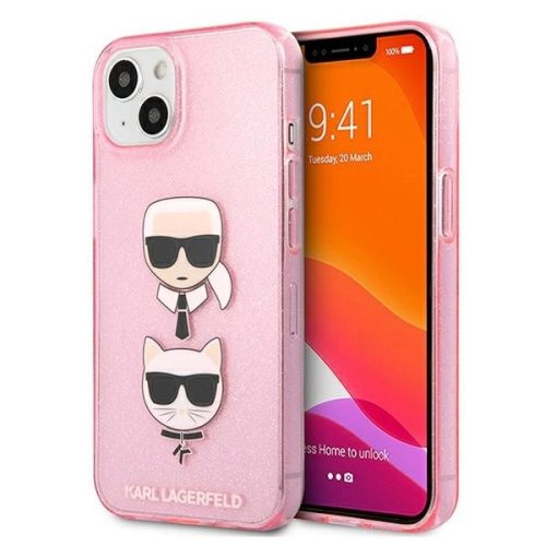 Karl Lagerfeld KLHCP13SKCTUGLP iPhone 13 mini 5,4" różowy/pink hardcase Glitter Karl's & Choupette