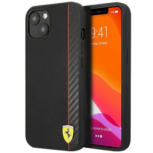 Ferrari FESAXHCP13SBK iPhone 13 mini 5.4" black/black hardcase On Track Carbon Stripe