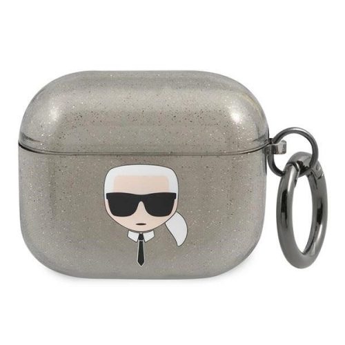 Karl Lagerfeld KLA3UKHGK AirPods 3 cover czarny/black Glitter Karl's Head