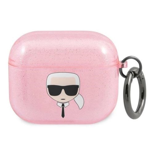 Karl Lagerfeld KLA3UKHGP AirPods 3 cover różowy/pink Glitter Karl's Head