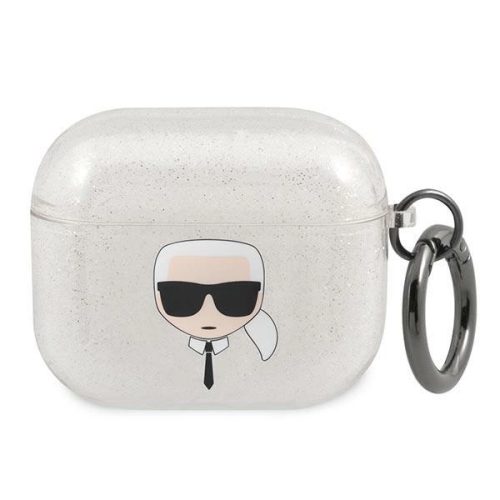 Karl Lagerfeld KLA3UKHGS AirPods 3 cover srebrny/silver Glitter Karl's Head