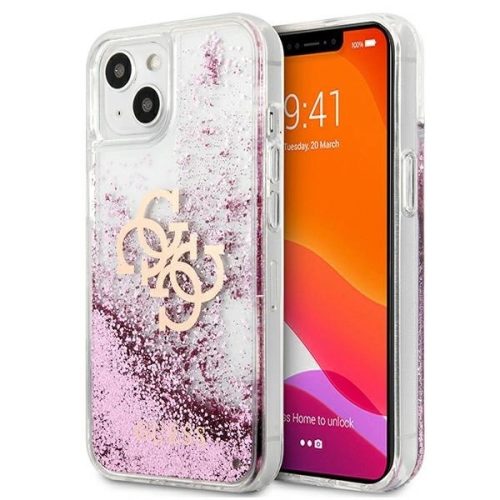 Guess GUHCP13SLG4GPI iPhone 13 mini 5.4" pink/pink hardcase 4G Big Liquid Glitter