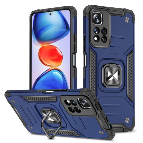 Wozinsky Ring Armor Tough Hybrid Case Cover + Magnetic Mount Xiaomi Redmi Note 11 Pro 5G (China) / Redmi Note 11 Pro + 5G (China) / Mi 11i (India) / Mi 11i HyperCharge / Poco X4 NFC 5G blue