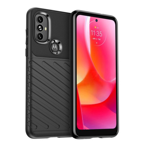 Thunder Szilikon Tok flexible armored cover Motorola Moto G Power 2022 Fekete