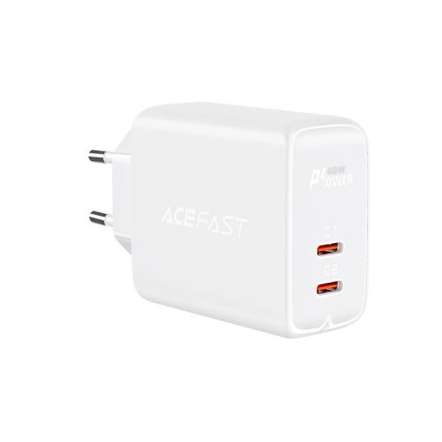 Acefast charger 2x USB Type C 40W, PPS, PD, QC 3.0, AFC, FCP white (A9 white)