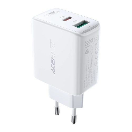 Acefast wall charger USB Type C / USB 32W, PPS, PD, QC 3.0, AFC, FCP white (A5 white)