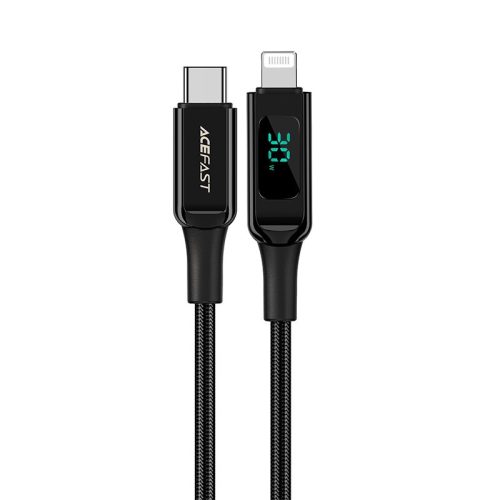 Acefast cable MFI USB Type C - Lightning 1.2m, 30W, 3A black (C6-01 Black)