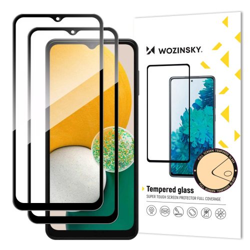 Wozinsky Set of 2x Super Strength Full Glue Tempered Glass Full Screen with Frame Case Friendly Samsung Galaxy A13 5G / A23 / A23 5G Black