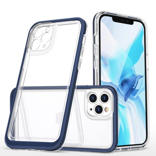 Clear 3in1 case for iPhone 11 Pro Max blue frame gel cover