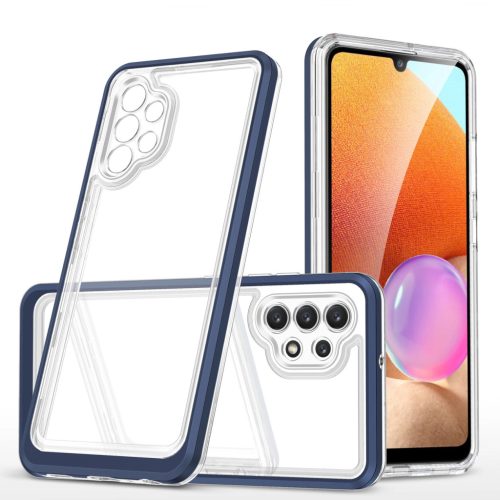 Clear 3in1 Case for Samsung Galaxy A32 4G Frame Gel Cover Blue