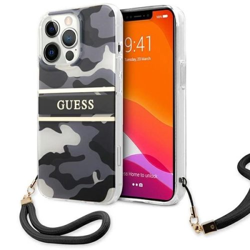 Guess GUHCP13LKCABBK iPhone 13 Pro / 13 6.1" black/black hardcase Camo Strap Collection