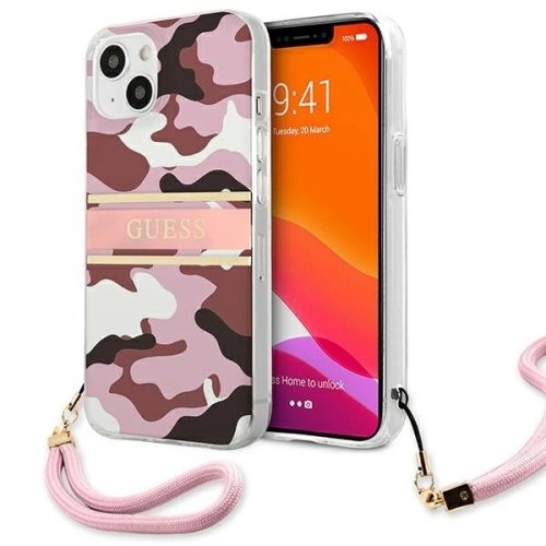 Guess GUHCP13MKCABPI iPhone 13 6.1" pink/pink hardcase Camo Strap Collection