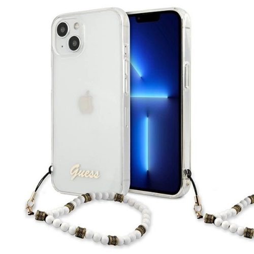 Guess GUHCP13MKPSWH iPhone 13 6.1" Transparent hardcase White Pearl