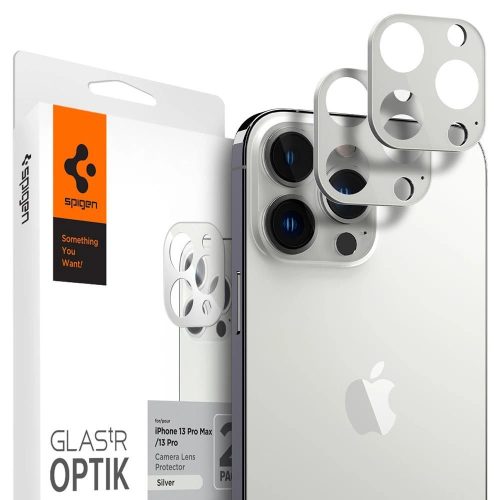 CAMERA COVER Spigen OPTIK.TR CAMERA PROTECTOR 2-PACK IPHONE 13 PRO / 13 PRO MAX SILVER